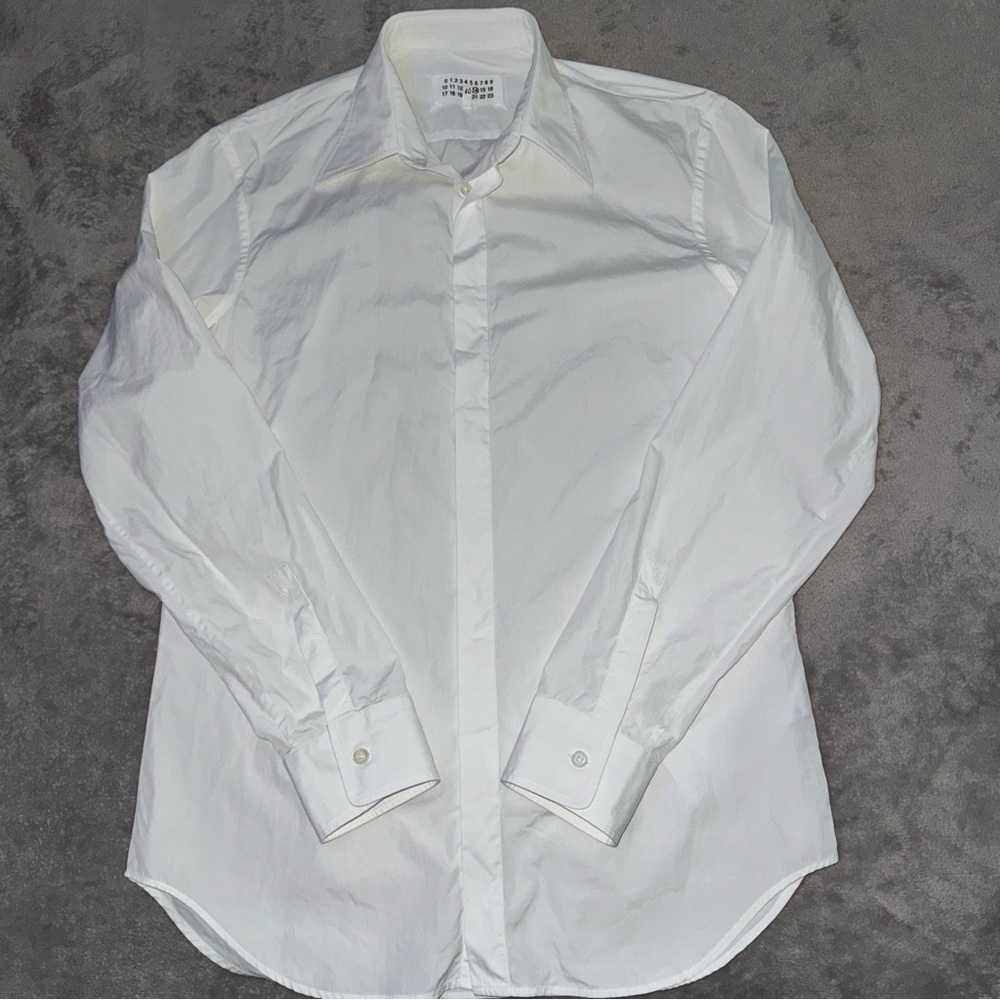 MAISON MARTIN MARGIELA WHITE MEN DRESS BUTTON DOWN SHIRT
